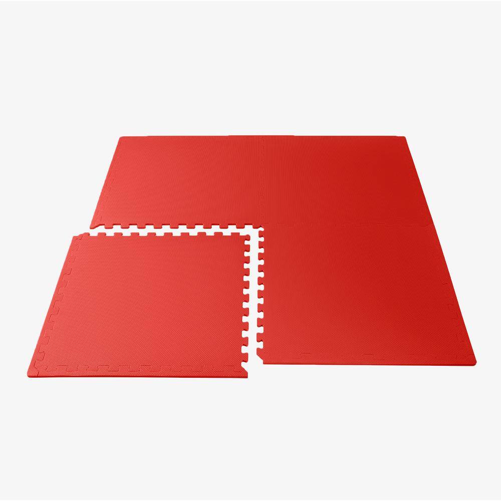 Red 24" x 24" EVA Foam Multipurpose Exercise Tiles
