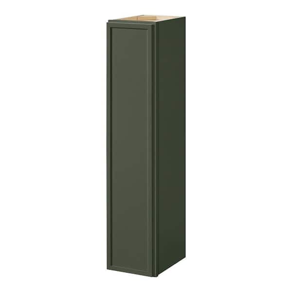 Leyton 9 in. W x 12 in. D x 42 in. H Ready to Assemble Plywood Slim Shaker Wall Kitchen Cabinet in Fern Green