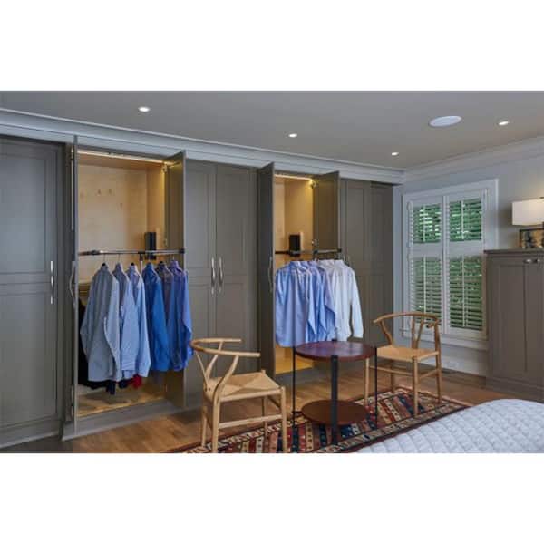 Chrome 26 in. to 35 in. W Adjustable Pull Down Hanging Closet Rod
