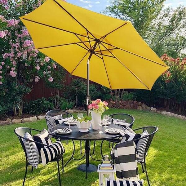 bright yellow patio umbrella 9 ft. iron Push-Up Patio Umbrella in Yellow L0CQ827PV8