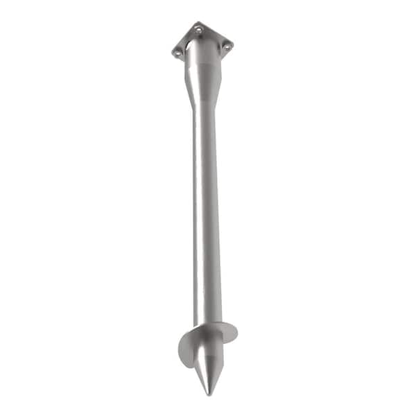 23 in. x 3.5 in. x 3.5 in. Powder Coated Steel Ground Stake for Decorative Privacy Screen Post, in Grey
