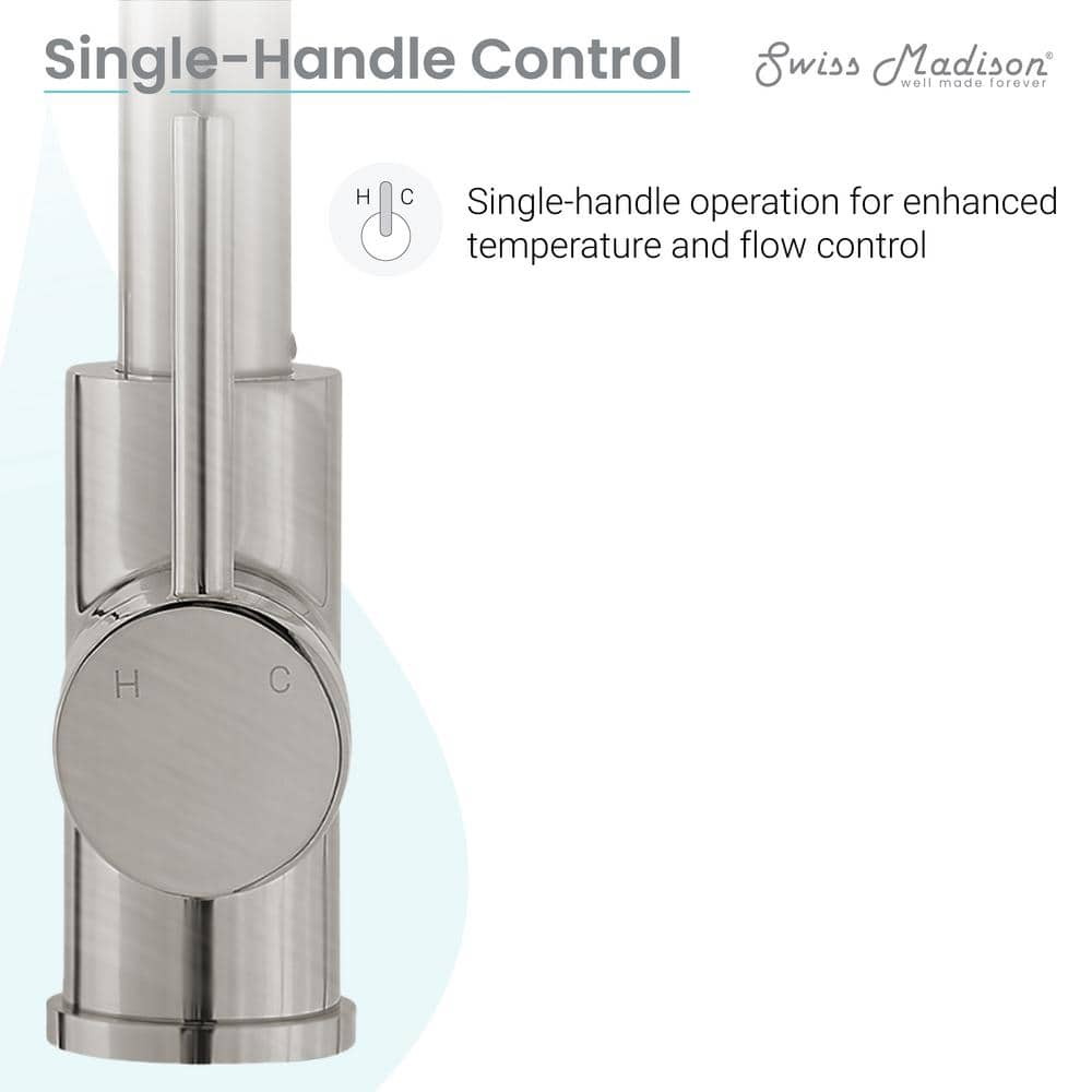 Brushed Nickel Single Handle Pull-Down Kitchen Faucet