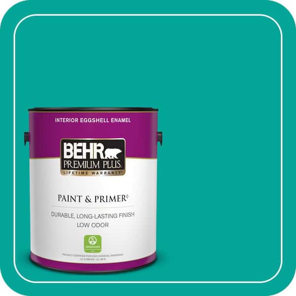 BEHR PREMIUM PLUS 1 gal. Home Decorators Collection #HDC-MD-22 Tropical Sea Eggshell Enamel Low Odor Interior Paint & Primer