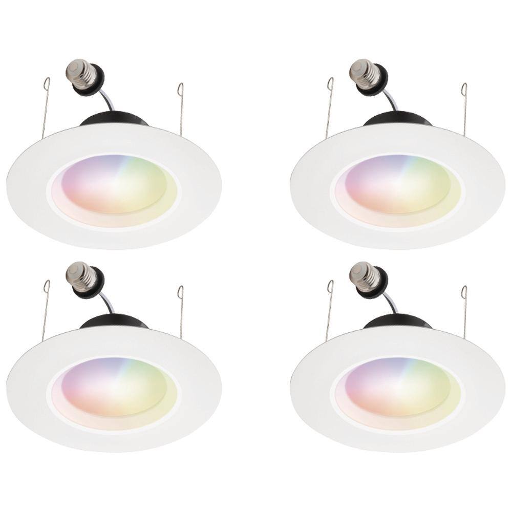 Philips Hue Nadair 6'' LED Recessed Ultra Slim Lights, 6-Pack, IC Rated, Dimmable, 12W, 1000 Lumens, 3000K (Warm White), Large Junction Box With Quick Connect System, White Finish, Square, Housing & Trim