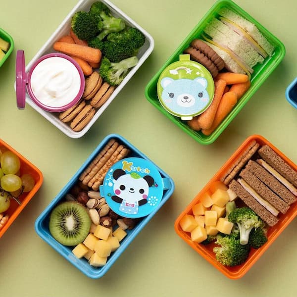 Colorful Plastic Mini Salad Dressing Containers Portion Cup Lid with Leakproof Lids Food Storage Sauce Cups 4 Piece