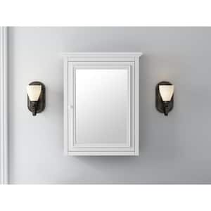 Fremont 24 in. W x 30 in. H Rectangular Wood Framed Wall Bathroom Vanity Mirror in White