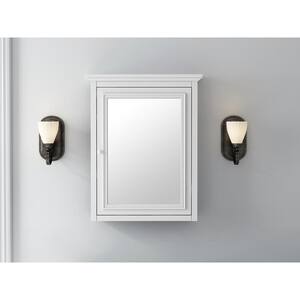 Fremont 24 in. W x 30 in. H Framed Rectangular Beveled Edge Bathroom Vanity Mirror in White