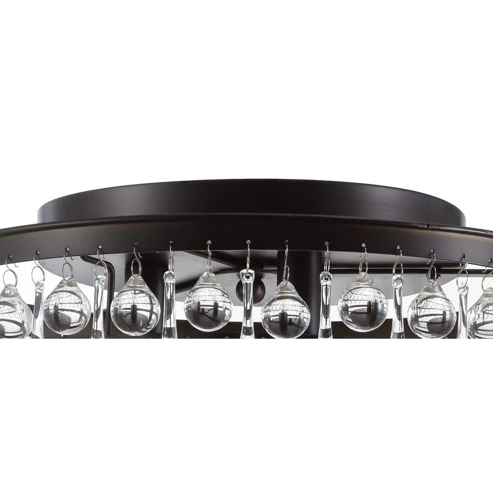 Toronto 16" Crystal LED Flush Mount Chandelier in Bronze