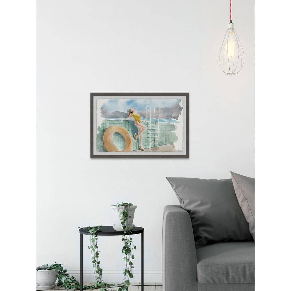 24 in. H x 36 in. W Mustard Swimsuit by Parvez Taj Framed Wall Art