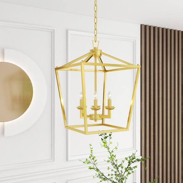 gold square pendant light