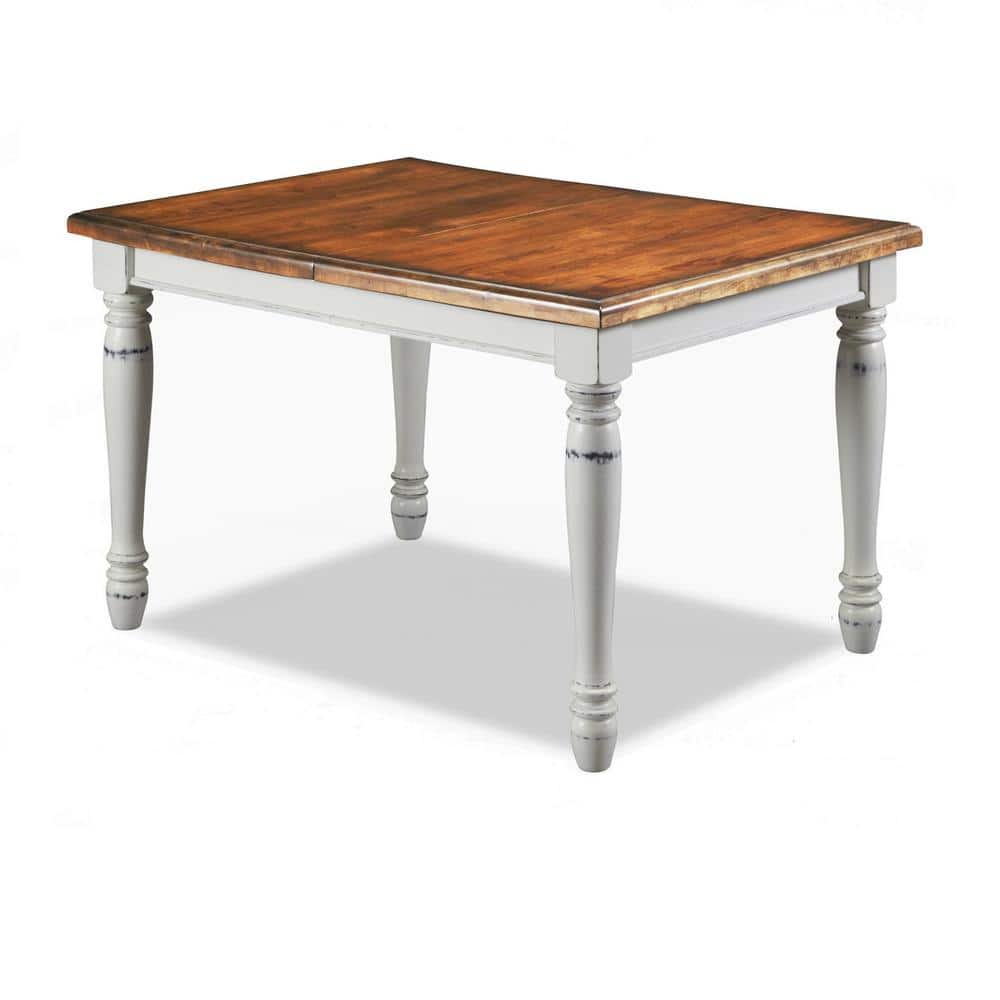 Monarch 7-Piece Distressed Oak and Off-White Dining Set