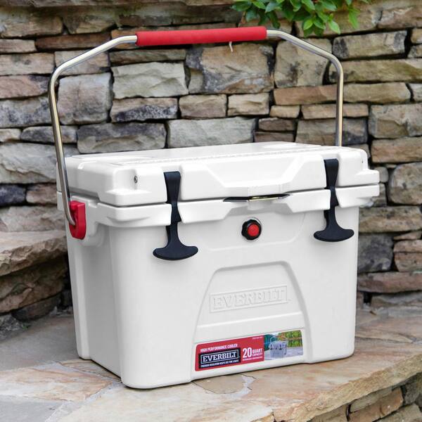 Everbilt Cooler Lockable Lid High Performance Rotomolded Durable Gray 20 Qt