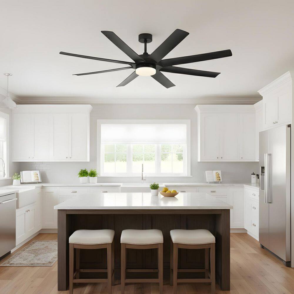 72 in. LED Indoor Black Ceiling Fan with Light Kit, Handheld Remote and Wall Remote price history on PriceWatchPro