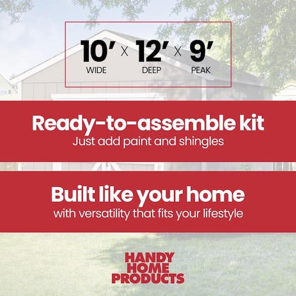 DIY Rookwood 10 ft. x 12 ft. Pre-Cut Wood Shed without Floor - Outdoor Storage Kit (120 sq. ft.)