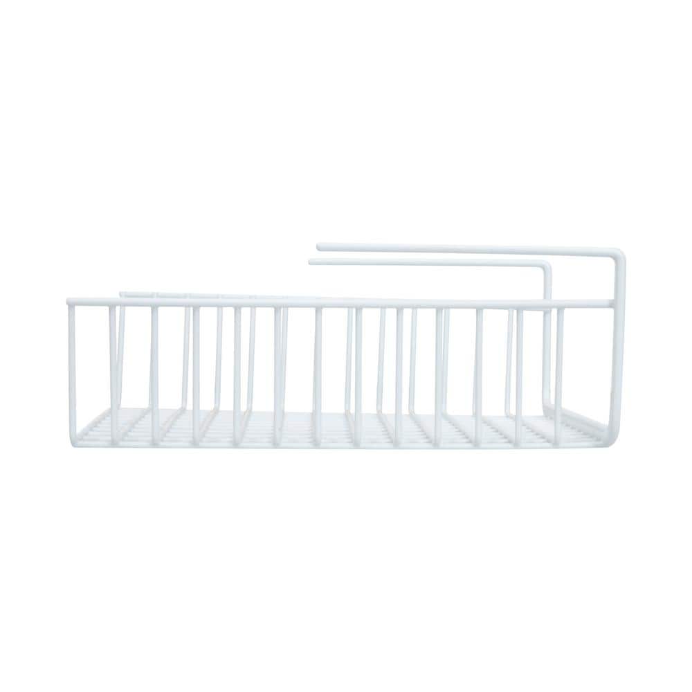 White Metal Under Cabinet Slide-Out Organizer Shelf