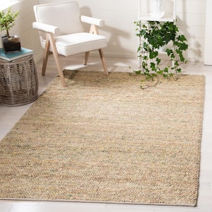 Bohemian Natural/Green 5 ft. x 8 ft. Gradient Solid Color Area Rug