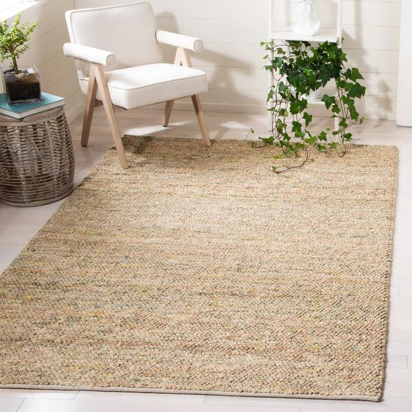 Bohemian Natural/Green 6 ft. x 9 ft. Gradient Solid Color Area Rug