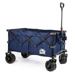 Collapsible Folding Camping Wagon with More Silence Wheels, Navy