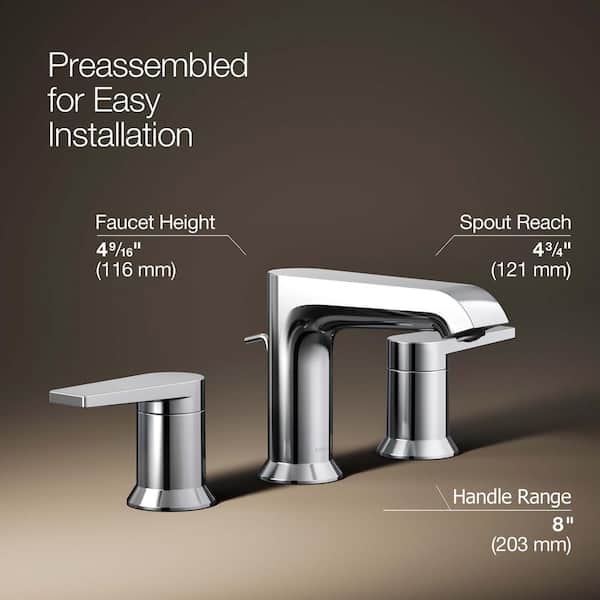 KOHLER Hint 8 in. Widespread 2-Handle Bathroom Faucet in