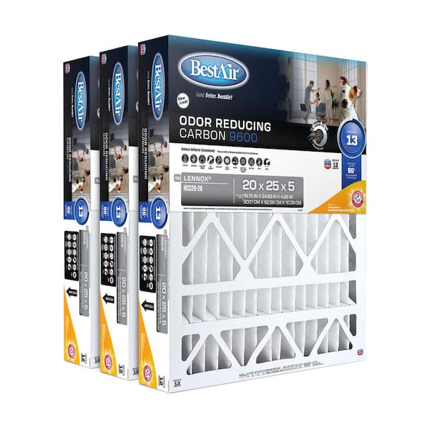 BestAir 20 x 25 x 4 Lennox FPR 10 Carbon Air Cleaner Filter LN2025