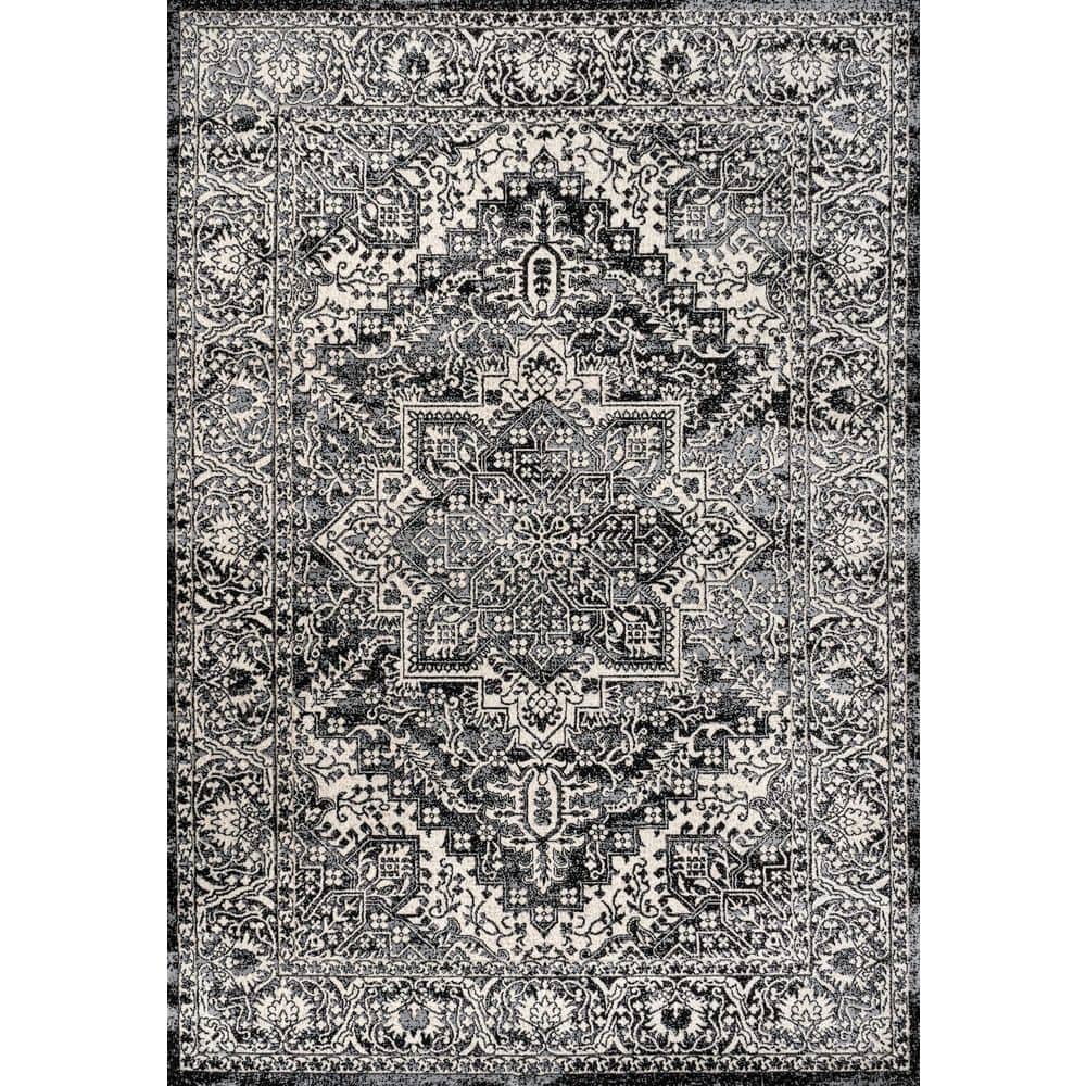 Modern 4 ft. x 6 ft. Persian Vintage Medallion Black Area Rug price history on PriceWatchPro