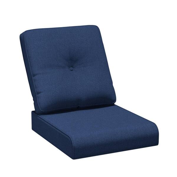 24 in. x 24 in. Smiley Outdoor Lounge Chair Replacement Cushion Set with 6 in. Extra Thick Cushion in Blue