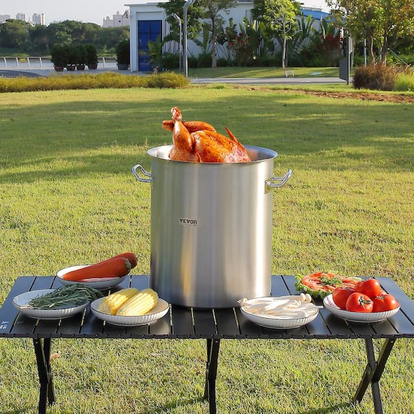 SKYSHALO 42 qt. Stainless Steel Stockpot Heavy Duty Commercial