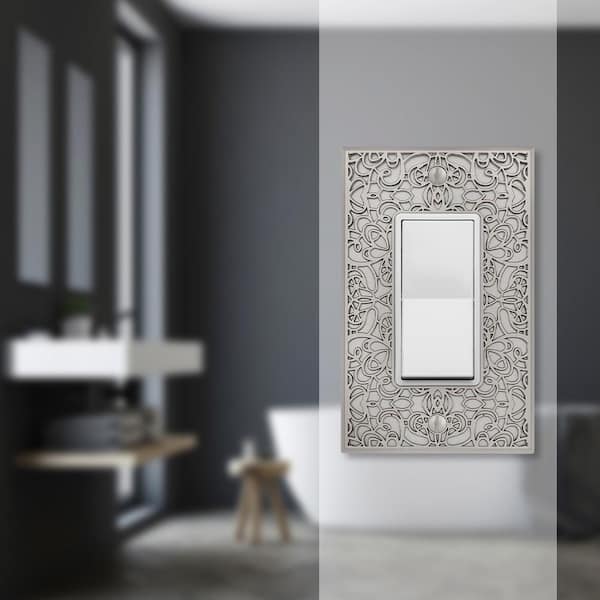 Momfort 1 Gang Rocker Metal Wall Plate - Satin Nickel