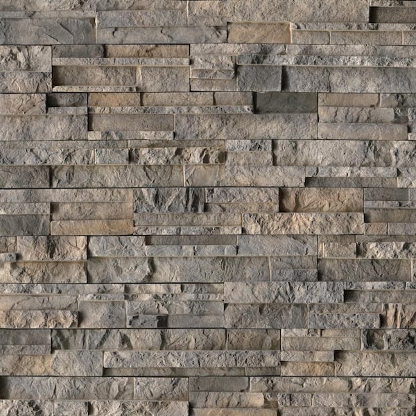 MSI Take Home Tile Sample - Terrado Rockford Multi 4 in. x 4 in. Natural Finish Cement Stone Look Ledger Panel Wall Tile