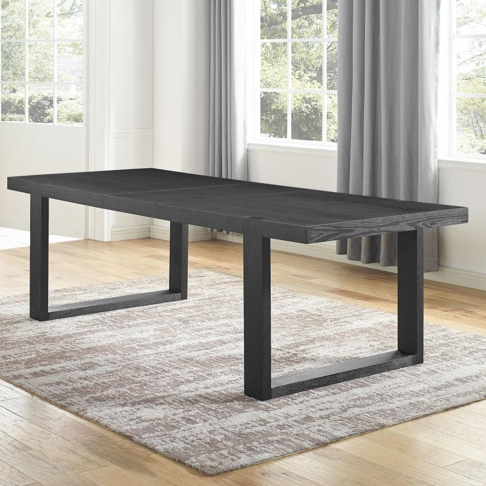 Yves Black Reclaimed Wood Extendable Dining Table for Eight