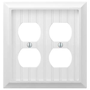 Cottage 2 Gang Duplex Composite Wall Plate - White