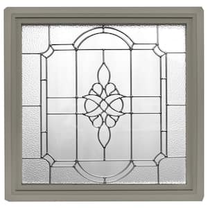 23.5 in. x 23.5 in. Driftwood Victorian PE Nickel Caming Replacement Vinyl Frame Fixed Picture Window