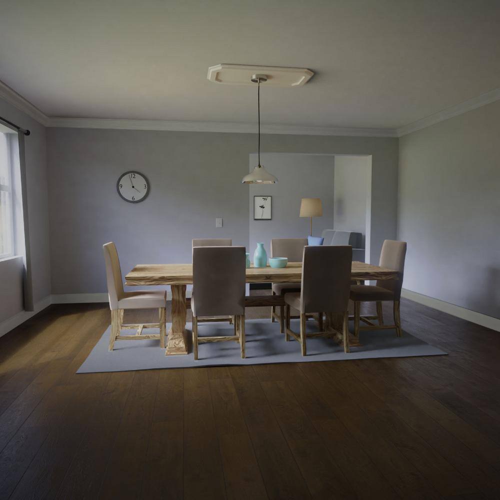 18" White PVC Rectangular Ceiling Medallion