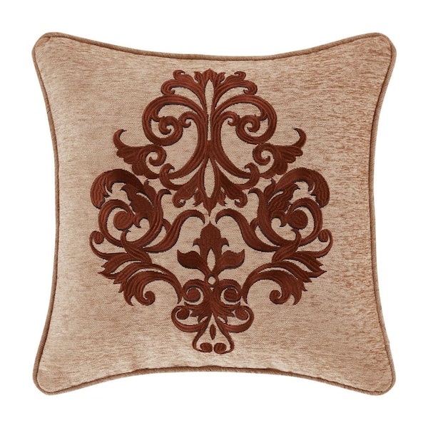 J QUEEN NEW YORK INC Lakeview Polyester 18 in. Square Embellished Decorative Throw Pillow 18 X 18 in.