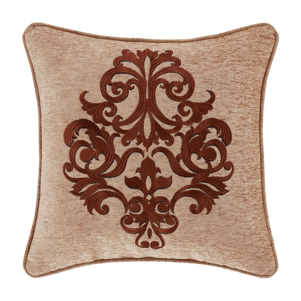 Lakeview Polyester 18 in. Square Embellished Decorative Throw Pillow 18 X 1