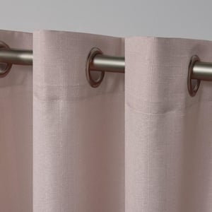 Loha Blush Solid Light Filtering Grommet Top Curtain, 54 in. W x 84 in. L (Set of 2)