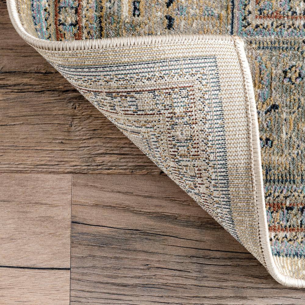 Elegant Beige Synthetic 3'x5' Traditional Medallion Area Rug