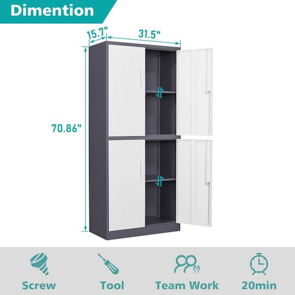 Style Selections 18.7-in W x 25.79-in H 4-Tier Cabinet-mount Metal