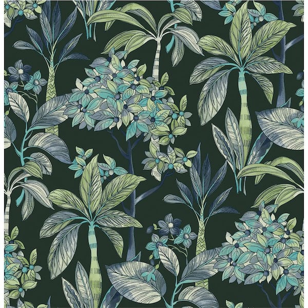Deep Green Panama Peel and Stick Vinyl Wallpaper