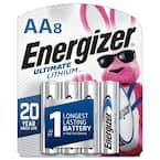 Energizer Ultimate Lithium AA Batteries, 8 Pack Lithium (Li)