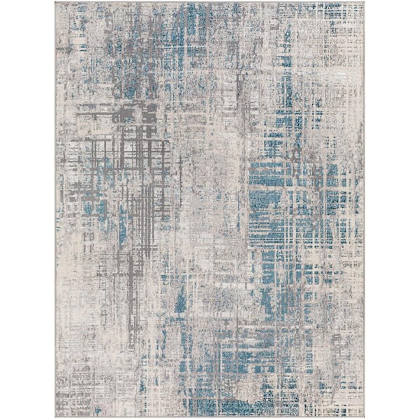 Livabliss Firenze Blue Doormat 3 ft. x 4 ft. Modern Indoor Area Rug