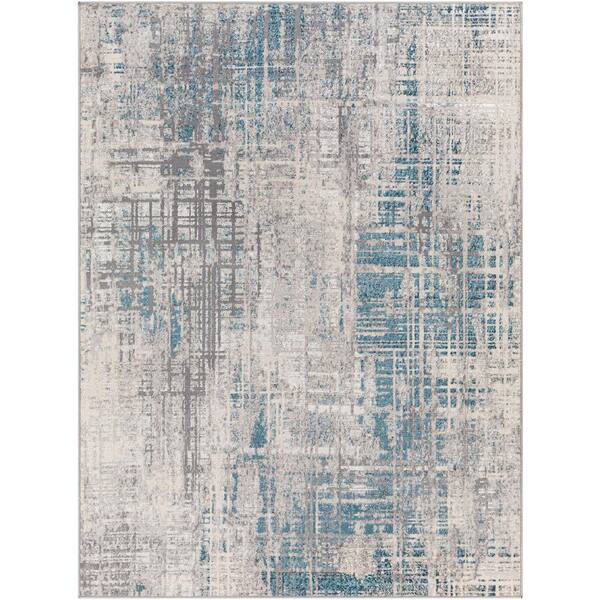 Livabliss Firenze Blue/Grey 5 ft. x 7 ft. Modern Indoor Area Rug