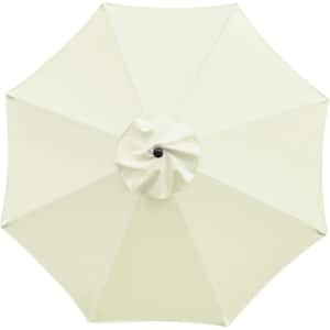 9 ft. 8-Ribs Polyester Replacement Canopy Market Umbrella Cover in Beige