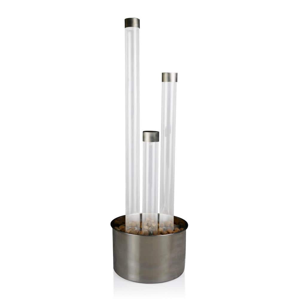 3-Tiered Acrylic Bubble Fountain with Remote and 16 Color LED Lights, 54 in
