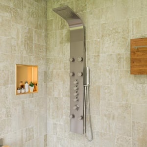 17.75 in. 6-Jet Shower Tower in Stainless Steel