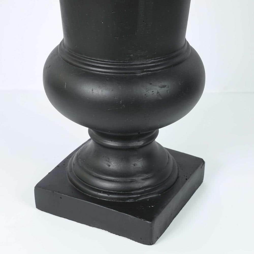 Elegant 25" Matte Black MgO Slim Urn Planter for Outdoor Elegance