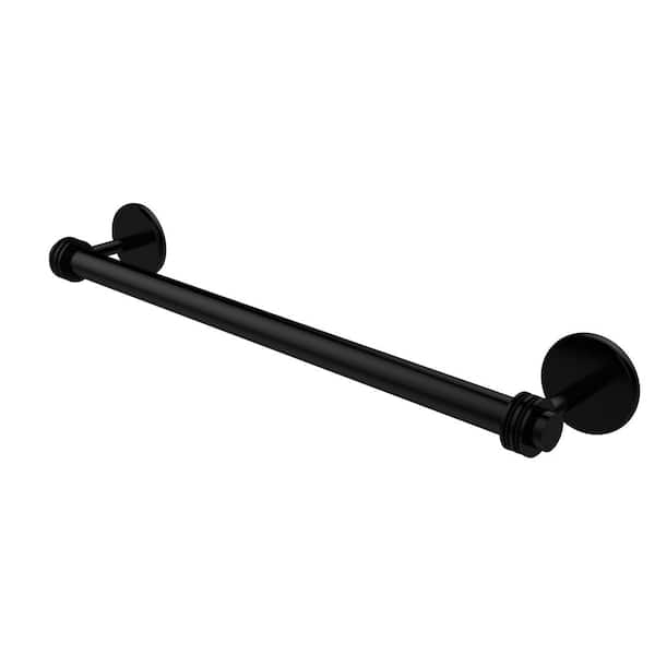 Allied Brass Satellite Orbit Two Collection 36 in. Towel Bar with Dotted Detail in Matte Black