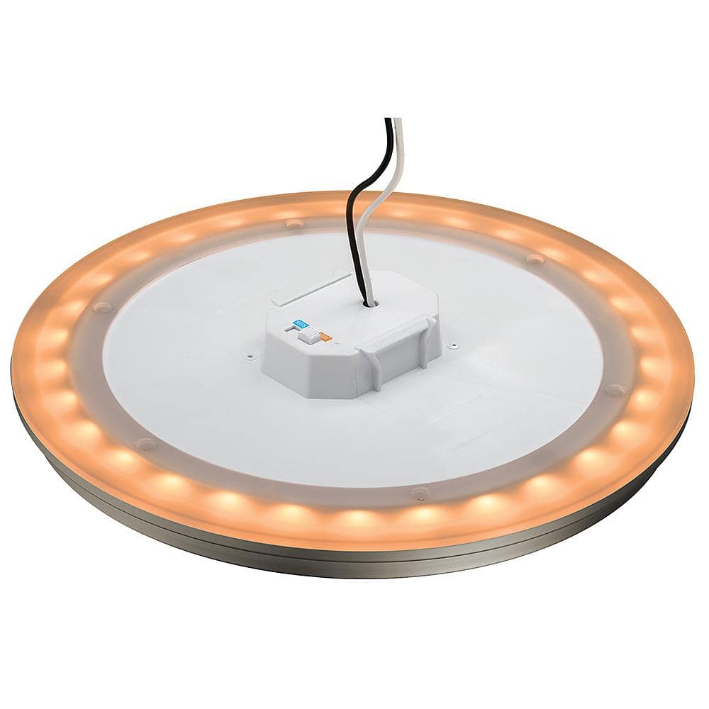 11" Brushed Nickel LED Ceiling Light Fixture with Nightlight