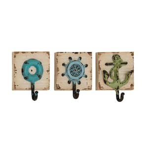 Rustic Nautical Wall Hooks (Set of 3)