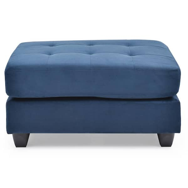 AndMakers Malone Navy Blue Tufted Ottoman PF-G630-O - The Home Depot